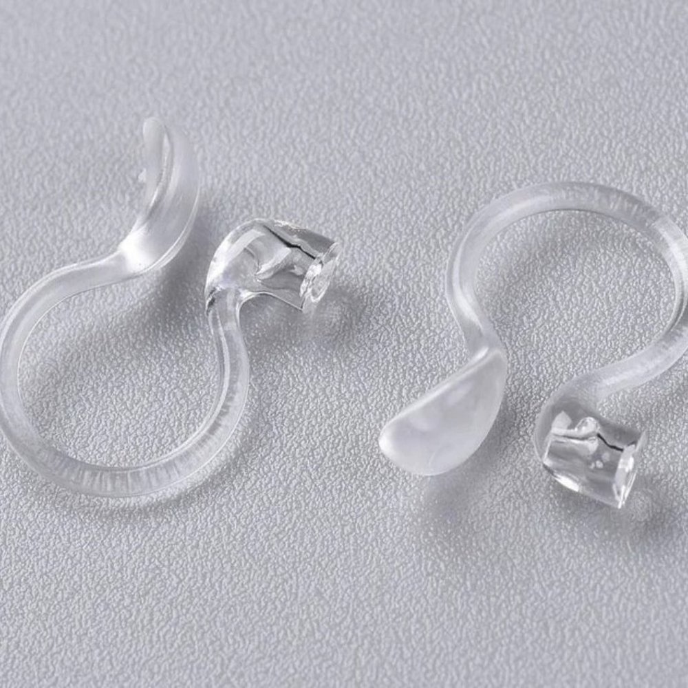 Plastic Earring Converters - (10) Pairs - Clear - Hypoallergenic